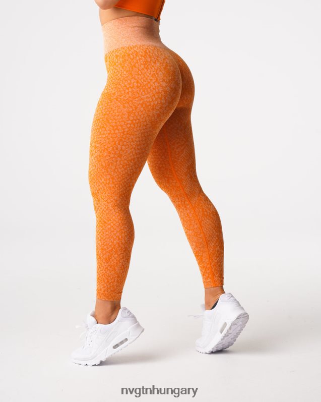 nők fitnesz B8T0BH684 NVGTN égetett narancs kígyóbőr varrat nélküli leggings