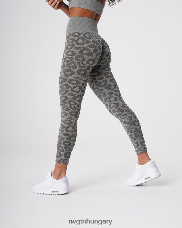 nők fitnesz B8T0BH685 NVGTN khaki zöld leopárd varrat nélküli leggings