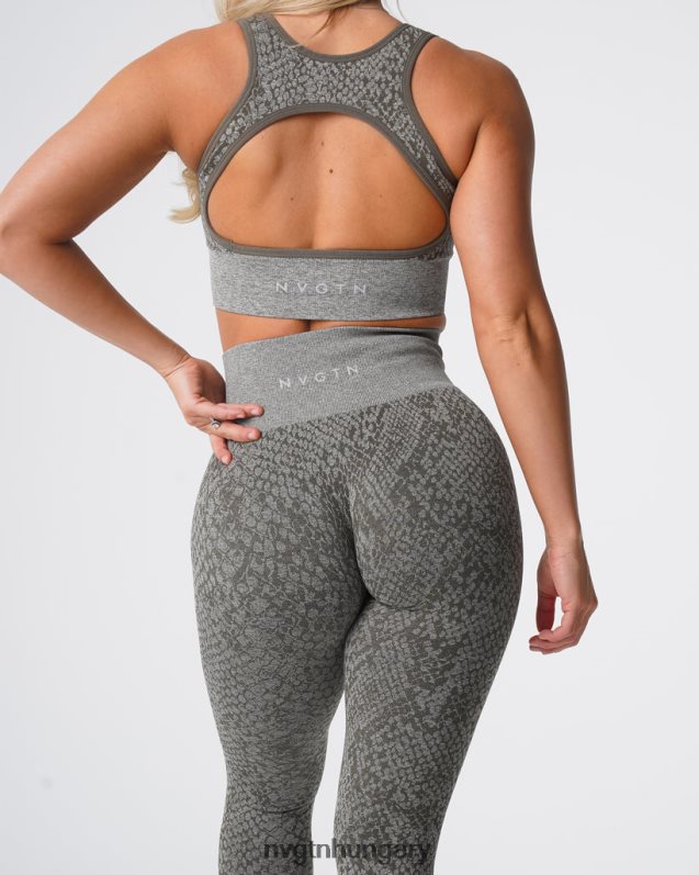 nők fitnesz B8T0BH686 NVGTN khaki zöld kígyóbőr varrat nélküli leggings