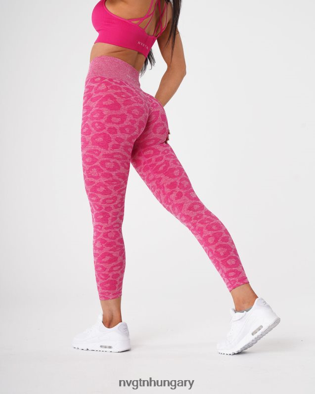 nők fitnesz B8T0BH689 NVGTN fukszia leopárd varrat nélküli leggings