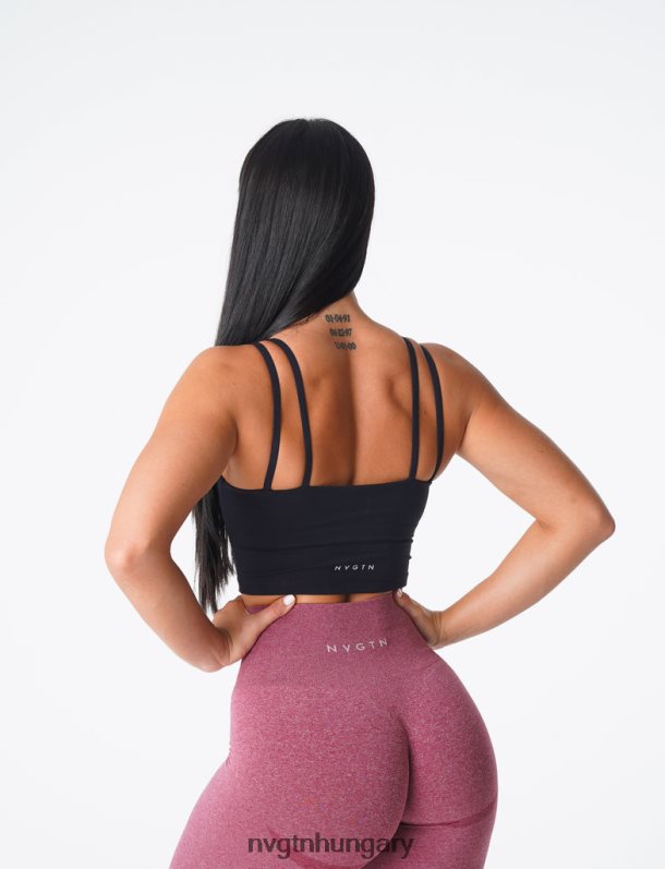 nők fitnesz B8T0BH105 NVGTN fekete poise melltartó felső