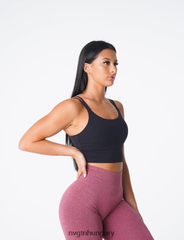 nők fitnesz B8T0BH105 NVGTN fekete poise melltartó felső