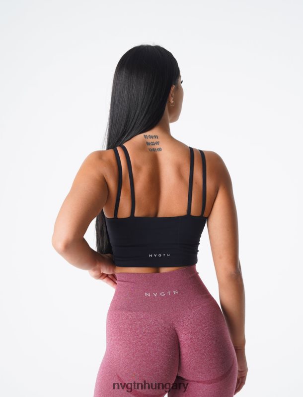 nők fitnesz B8T0BH105 NVGTN fekete poise melltartó felső