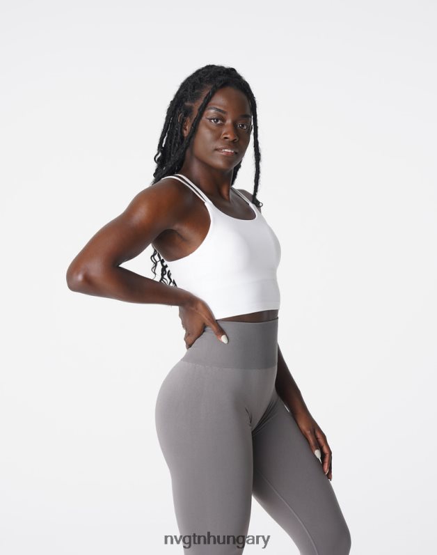 nők fitnesz B8T0BH106 NVGTN fehér poise melltartó felső