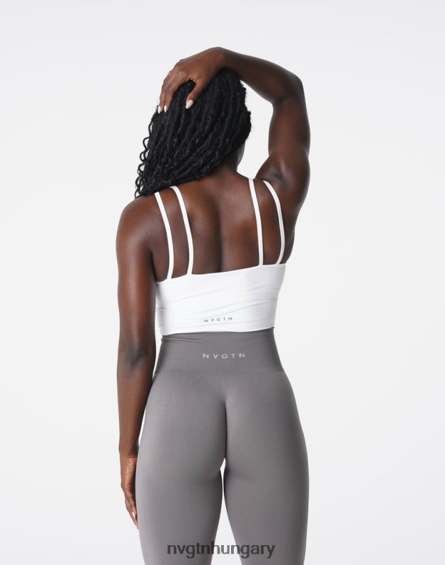 nők fitnesz B8T0BH106 NVGTN fehér poise melltartó felső