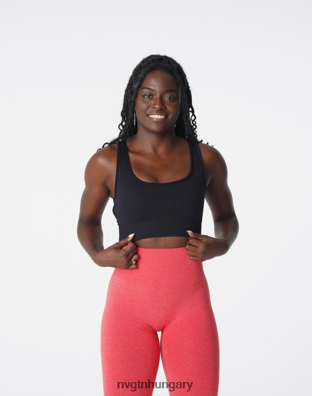 nők fitnesz B8T0BH107 NVGTN fekete eclipse varrat nélküli melltartó