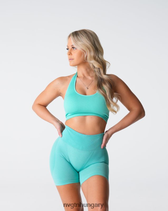 nők fitnesz B8T0BH117 NVGTN menta határtalan bordázott varrat nélküli kötőfék melltartó