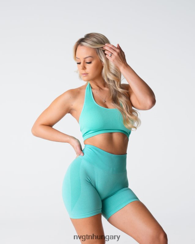 nők fitnesz B8T0BH117 NVGTN menta határtalan bordázott varrat nélküli kötőfék melltartó