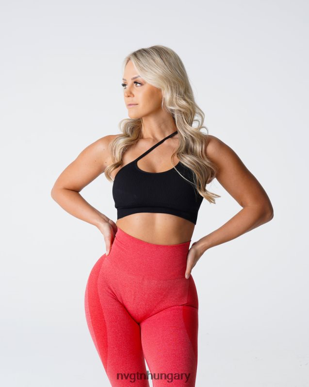 nők fitnesz B8T0BH124 NVGTN fekete áramvonalas varrat nélküli melltartó