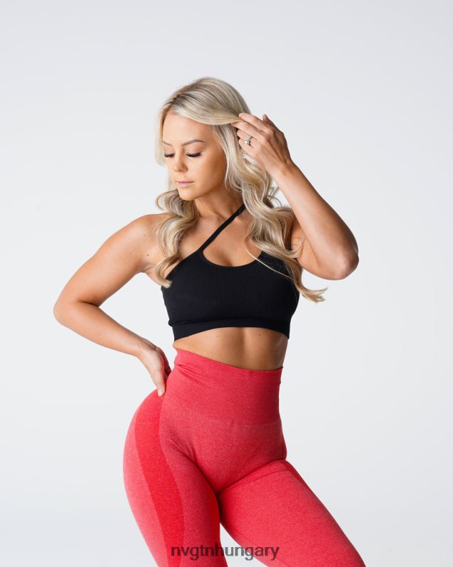 nők fitnesz B8T0BH124 NVGTN fekete áramvonalas varrat nélküli melltartó