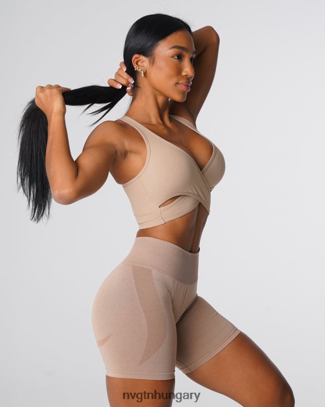 nők fitnesz B8T0BH136 NVGTN bézs ragyogó melltartó