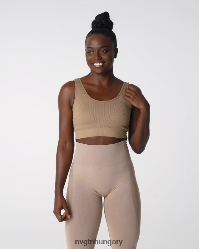 nők fitnesz B8T0BH141 NVGTN bézs vágy bordázott varrat nélküli melltartó