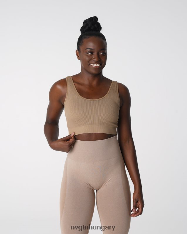 nők fitnesz B8T0BH141 NVGTN bézs vágy bordázott varrat nélküli melltartó
