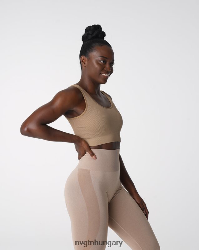 nők fitnesz B8T0BH141 NVGTN bézs vágy bordázott varrat nélküli melltartó