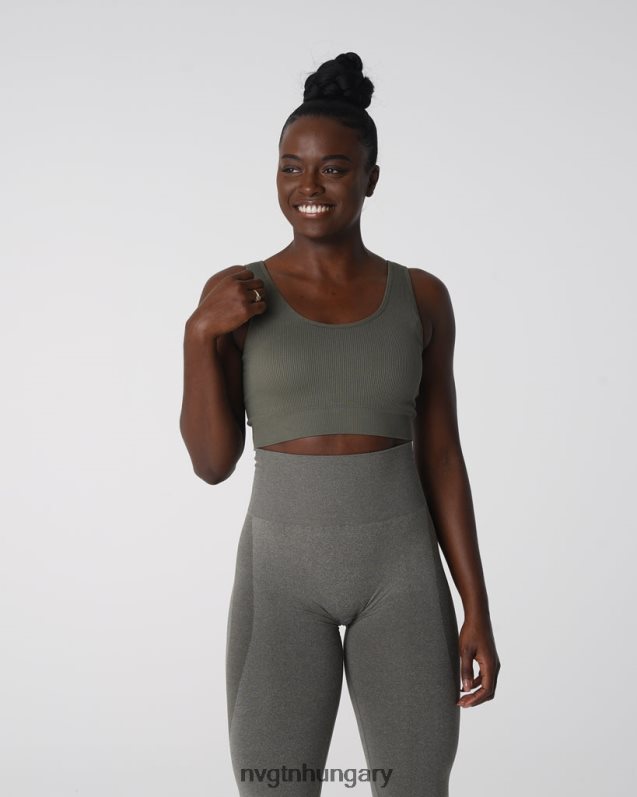 nők fitnesz B8T0BH142 NVGTN khaki zöld vágy bordázott varrat nélküli melltartó