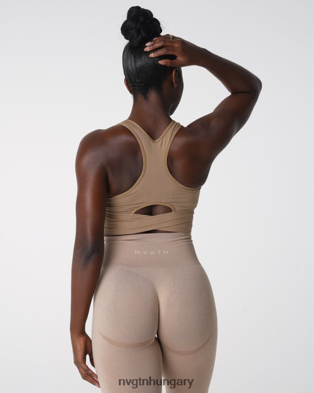 nők fitnesz B8T0BH145 NVGTN bézs faragatlan varrat nélküli melltartó felső