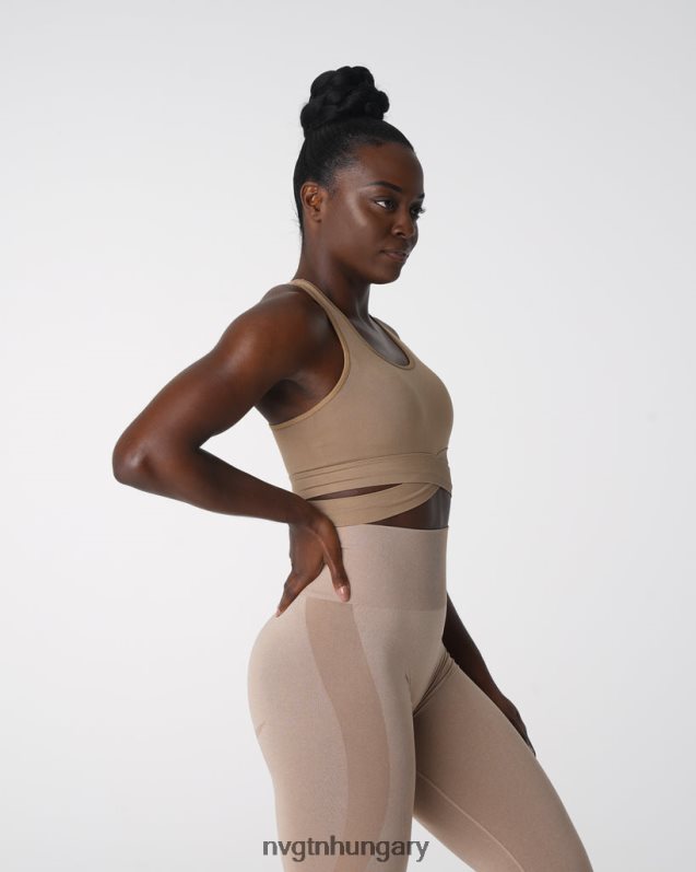 nők fitnesz B8T0BH145 NVGTN bézs faragatlan varrat nélküli melltartó felső