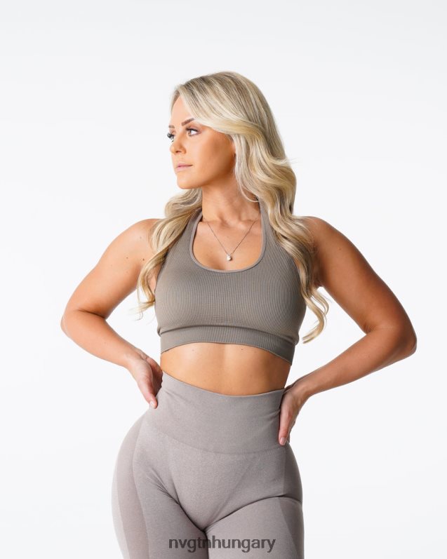 nők fitnesz B8T0BH147 NVGTN tópszín határtalan bordázott varrat nélküli kötőfék melltartó