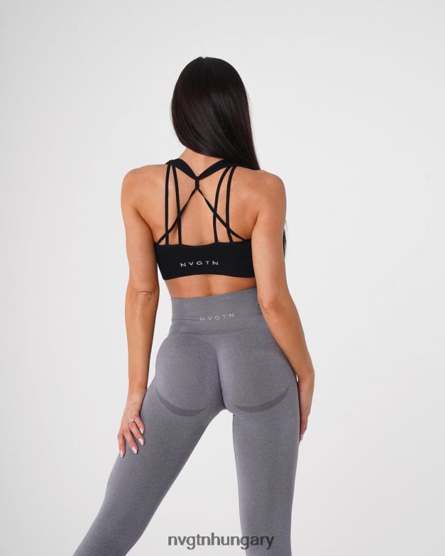 nők fitnesz B8T0BH158 NVGTN fekete galaxy bordázott varrat nélküli melltartó