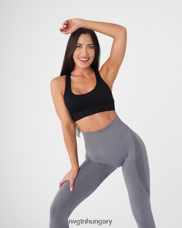 nők fitnesz B8T0BH158 NVGTN fekete galaxy bordázott varrat nélküli melltartó
