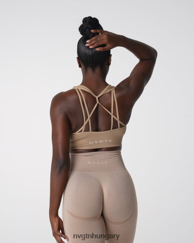 nők fitnesz B8T0BH160 NVGTN bézs galaxy bordázott varrat nélküli melltartó