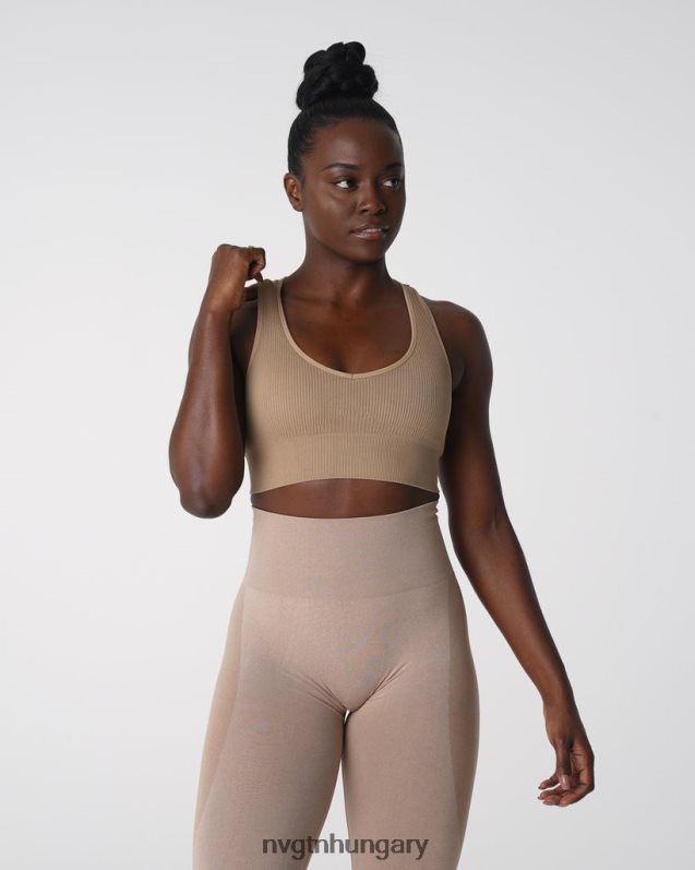 nők fitnesz B8T0BH160 NVGTN bézs galaxy bordázott varrat nélküli melltartó