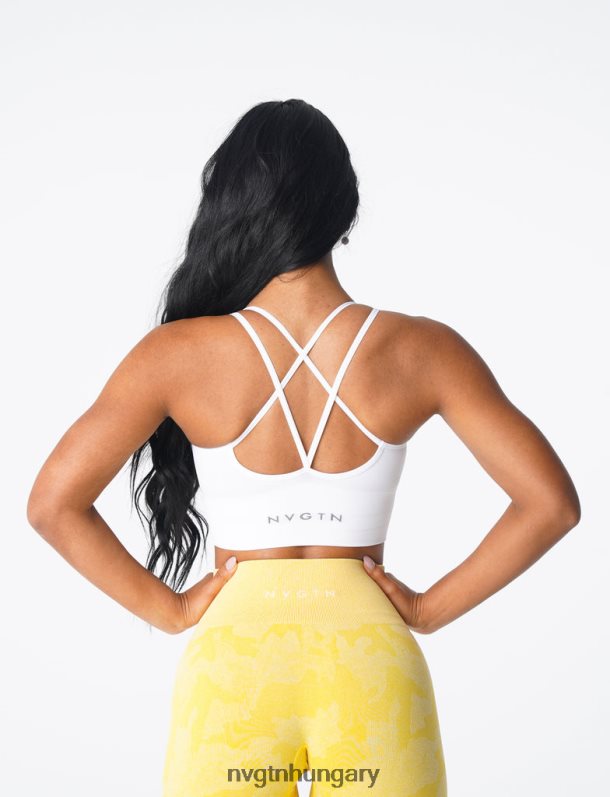 nők fitnesz B8T0BH163 NVGTN fehér virágzik varrat nélküli melltartó