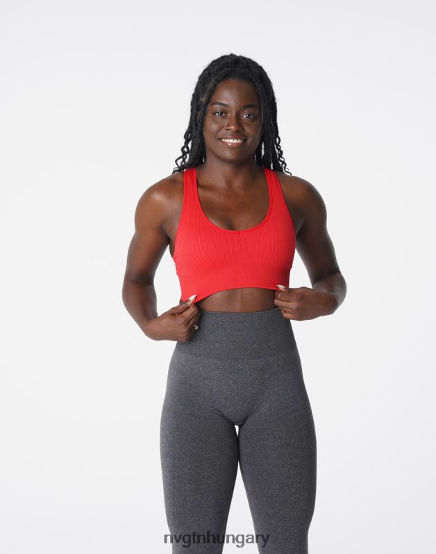 nők fitnesz B8T0BH167 NVGTN skarlátvörös galaxy bordázott varrat nélküli melltartó