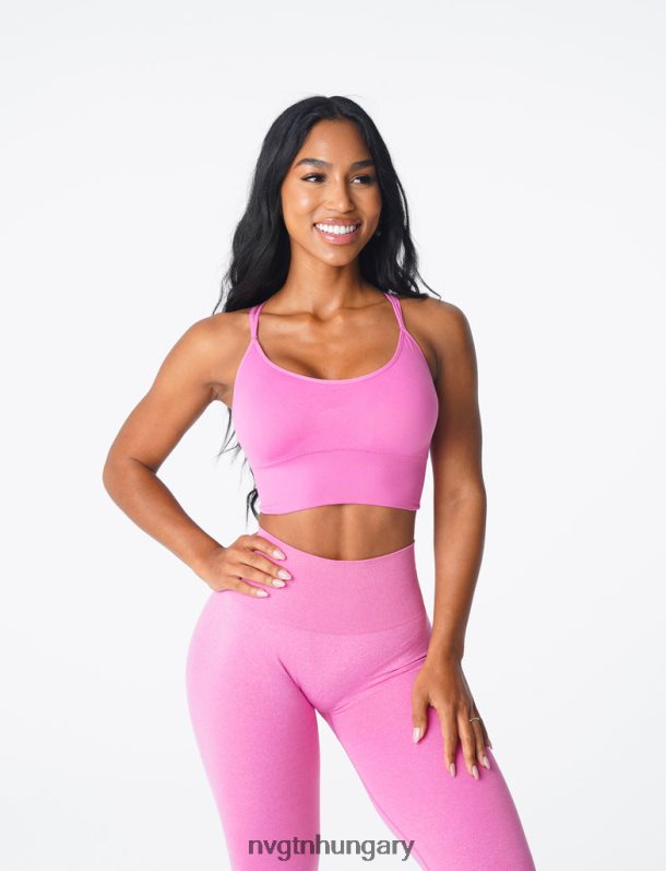 nők fitnesz B8T0BH168 NVGTN rágógumi rózsaszín virágzik varrat nélküli melltartó
