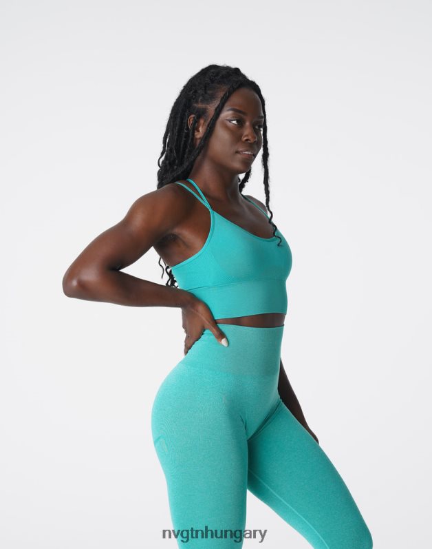 nők fitnesz B8T0BH169 NVGTN türkiz virágzik varrat nélküli melltartó
