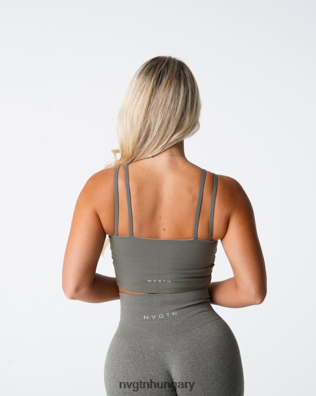 nők fitnesz B8T0BH191 NVGTN khaki zöld poise melltartó felső