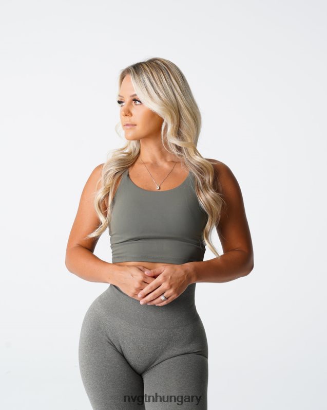 nők fitnesz B8T0BH191 NVGTN khaki zöld poise melltartó felső