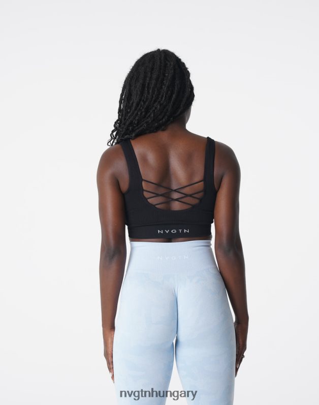 nők fitnesz B8T0BH196 NVGTN fekete vágy bordázott varrat nélküli melltartó