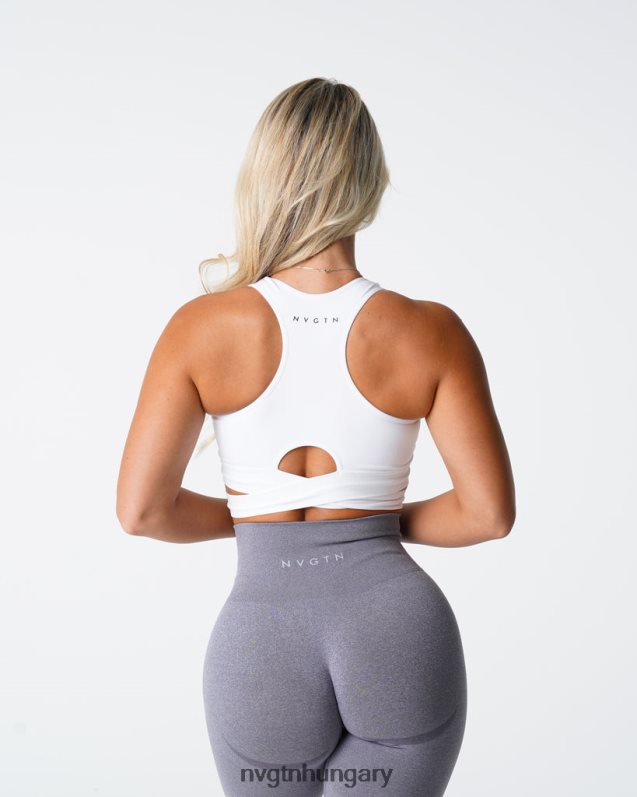 nők fitnesz B8T0BH201 NVGTN fehér faragatlan varrat nélküli melltartó felső