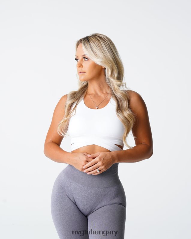 nők fitnesz B8T0BH201 NVGTN fehér faragatlan varrat nélküli melltartó felső