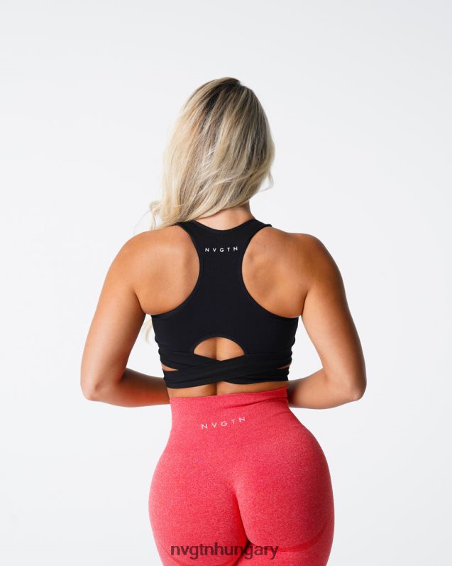 nők fitnesz B8T0BH202 NVGTN fekete faragatlan varrat nélküli melltartó felső
