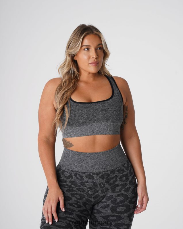 nők fitnesz B8T0BH213 NVGTN fekete pettyes leopard eclipse varrat nélküli melltartó