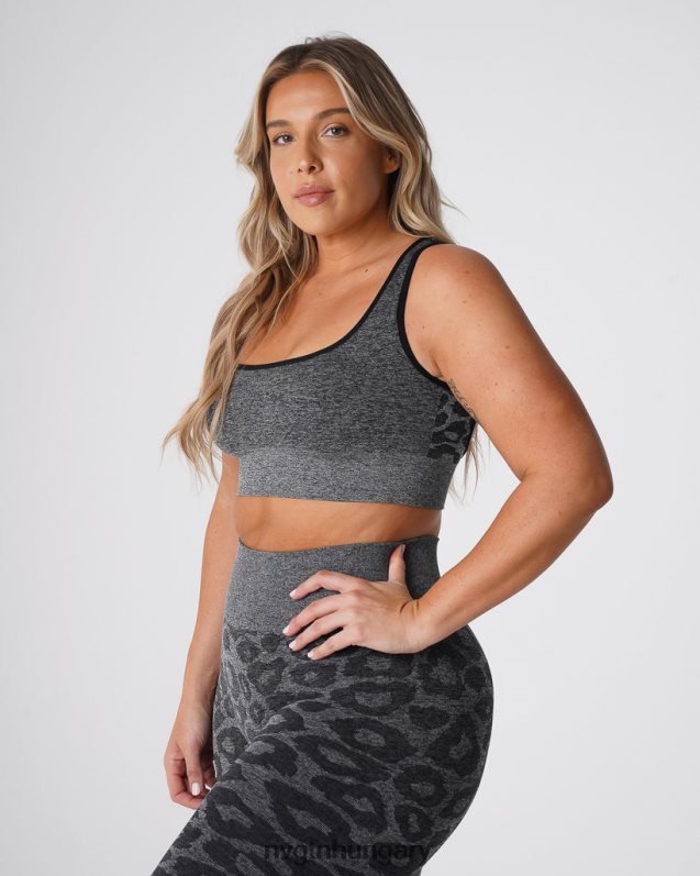 nők fitnesz B8T0BH213 NVGTN fekete pettyes leopard eclipse varrat nélküli melltartó