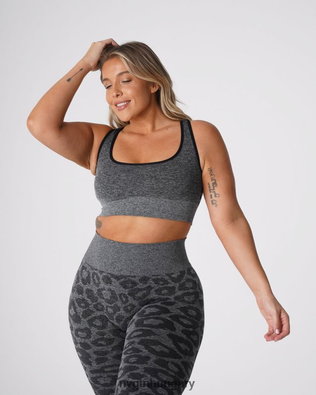 nők fitnesz B8T0BH213 NVGTN fekete pettyes leopard eclipse varrat nélküli melltartó
