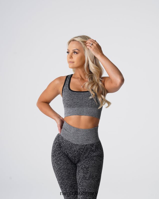 nők fitnesz B8T0BH215 NVGTN fekete pettyes kígyóbőr eclipse varrat nélküli melltartó