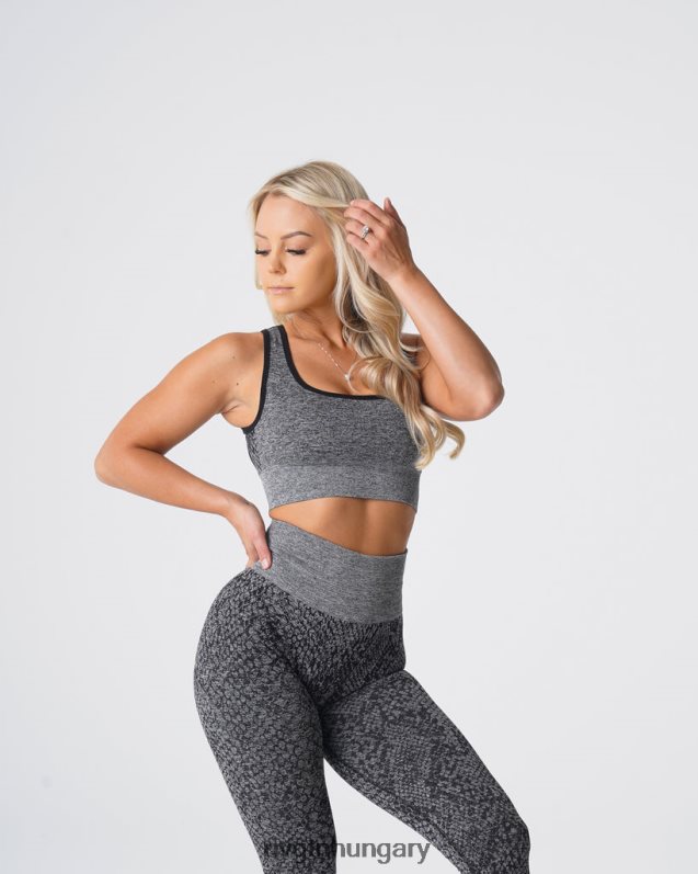 nők fitnesz B8T0BH215 NVGTN fekete pettyes kígyóbőr eclipse varrat nélküli melltartó