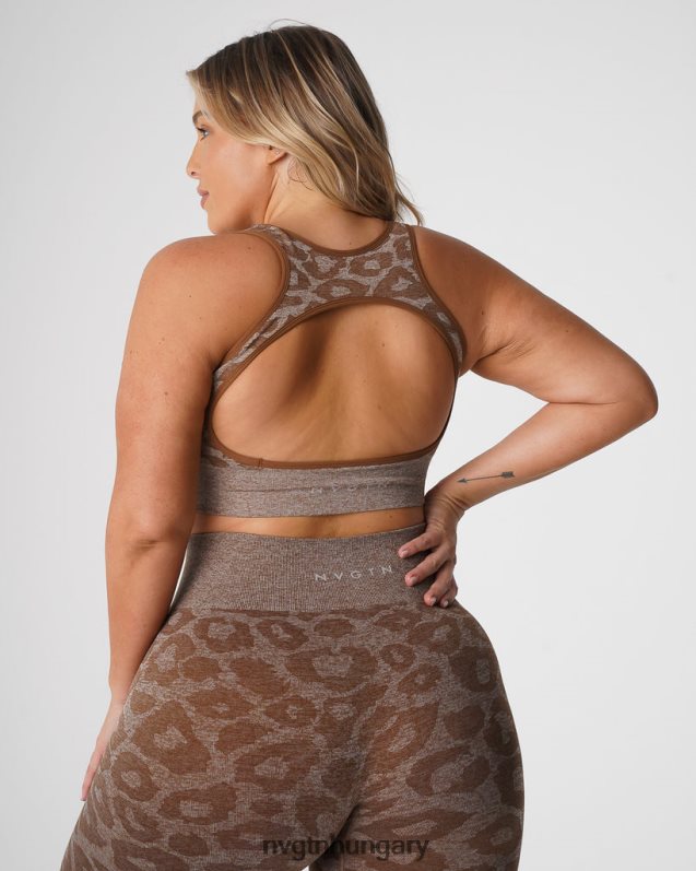 nők fitnesz B8T0BH216 NVGTN mohaachát leopard eclipse varrat nélküli melltartó