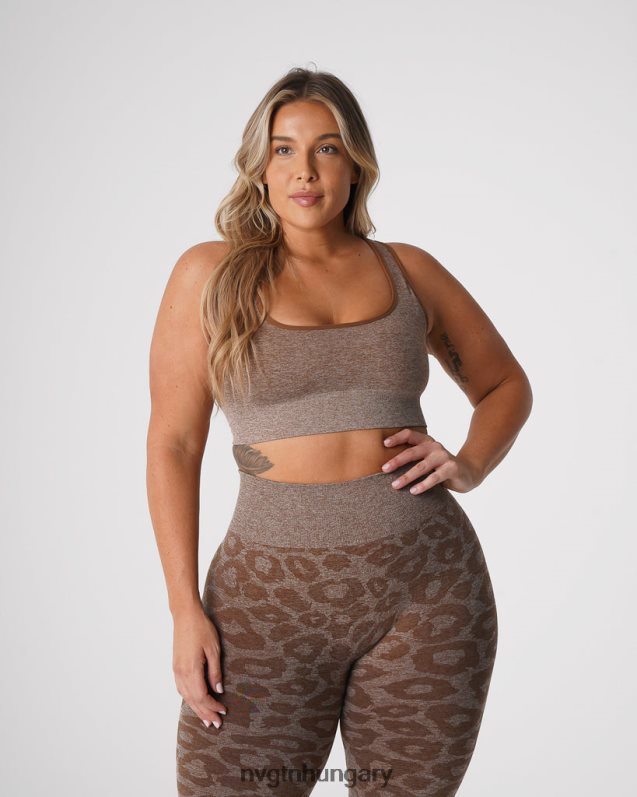 nők fitnesz B8T0BH216 NVGTN mohaachát leopard eclipse varrat nélküli melltartó