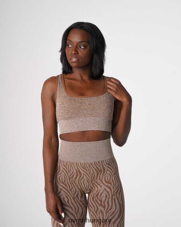 nők fitnesz B8T0BH217 NVGTN mohaachát zebra eclipse varrat nélküli melltartó
