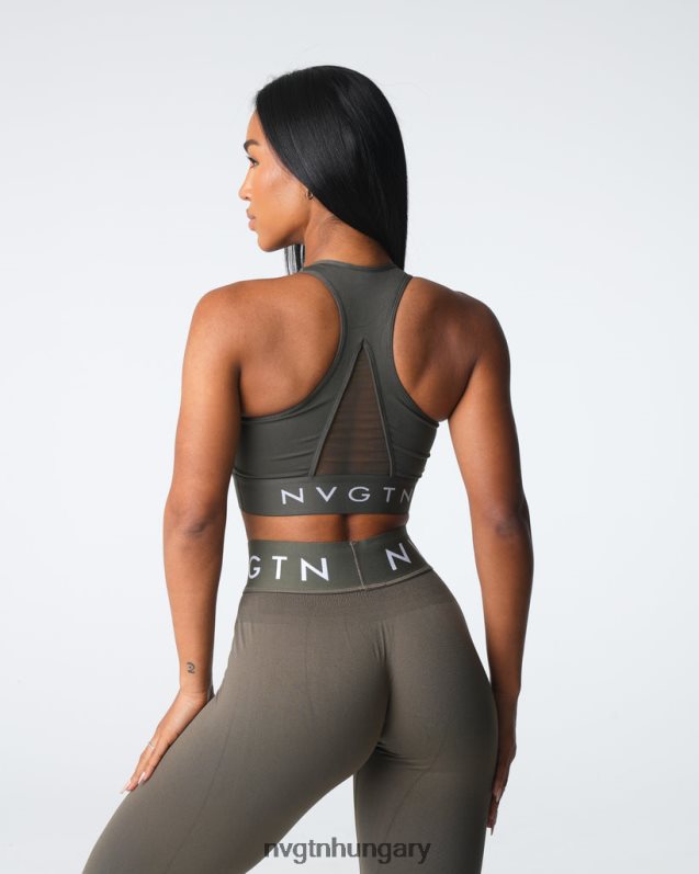 nők fitnesz B8T0BH23 NVGTN olajbogyó örökölt varrat nélküli sport melltartó