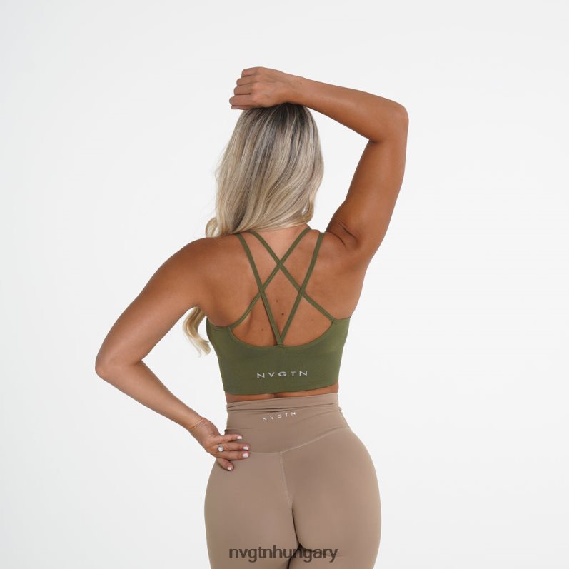 nők fitnesz B8T0BH240 NVGTN khaki zöld virágzik varrat nélküli melltartó