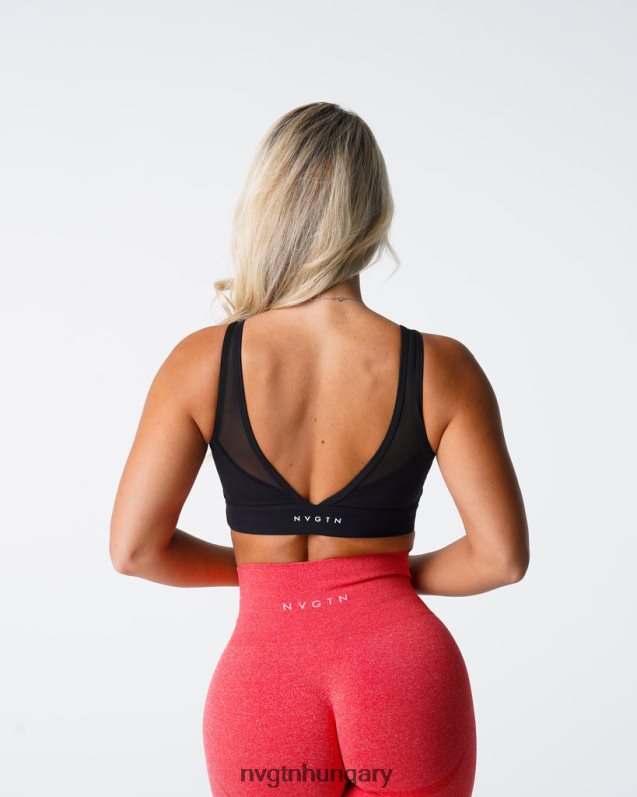 nők fitnesz B8T0BH46 NVGTN fekete álom melltartó