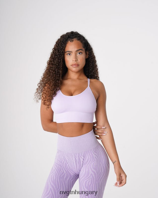 nők fitnesz B8T0BH59 NVGTN levendula virágzik varrat nélküli melltartó