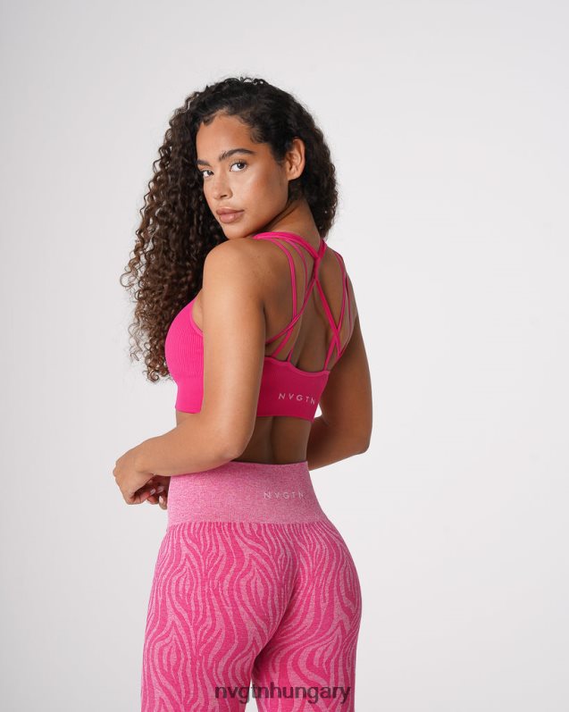 nők fitnesz B8T0BH64 NVGTN fukszia galaxy bordázott varrat nélküli melltartó