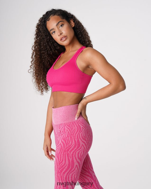 nők fitnesz B8T0BH64 NVGTN fukszia galaxy bordázott varrat nélküli melltartó